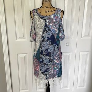 BNWT Pink Owl Blue Paisley Pattern Dress